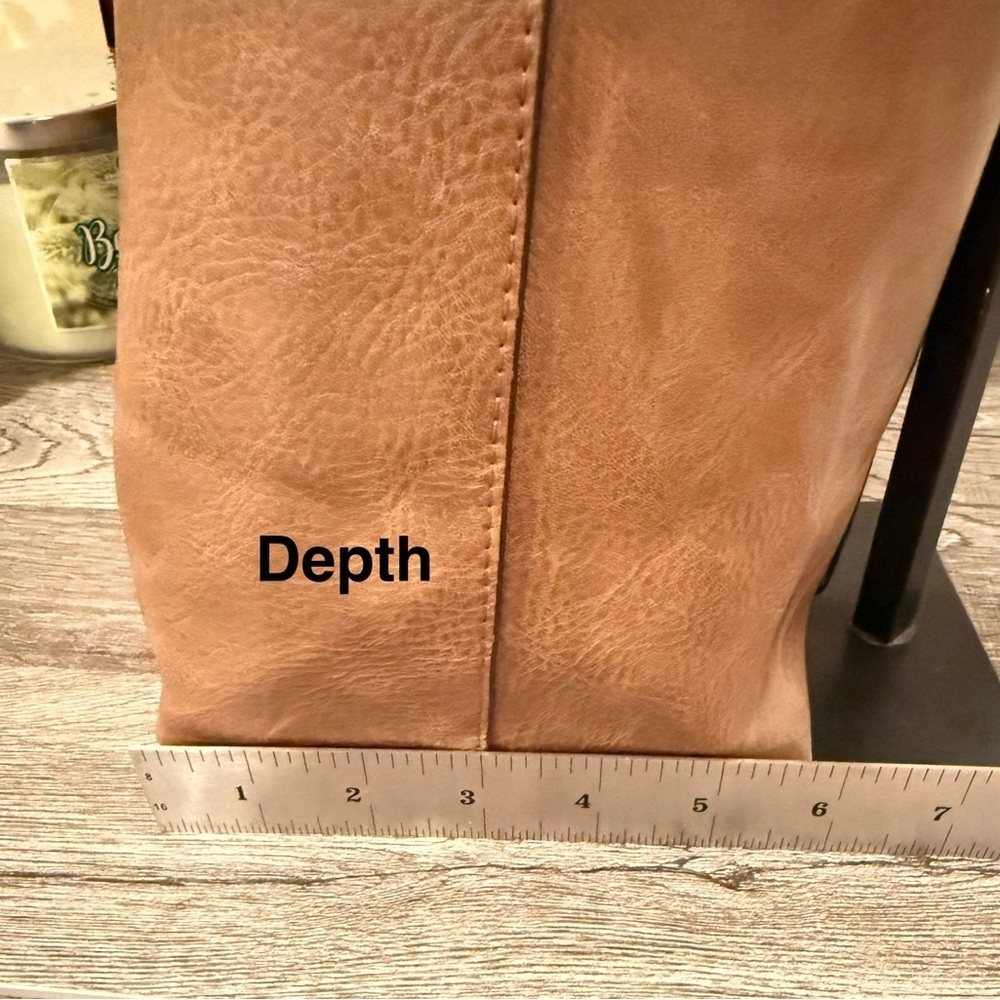 Classic Women’s Hobo Shoulder Bag Vegan Leather Snap Closure Coffee Large - Picture 10 of 17